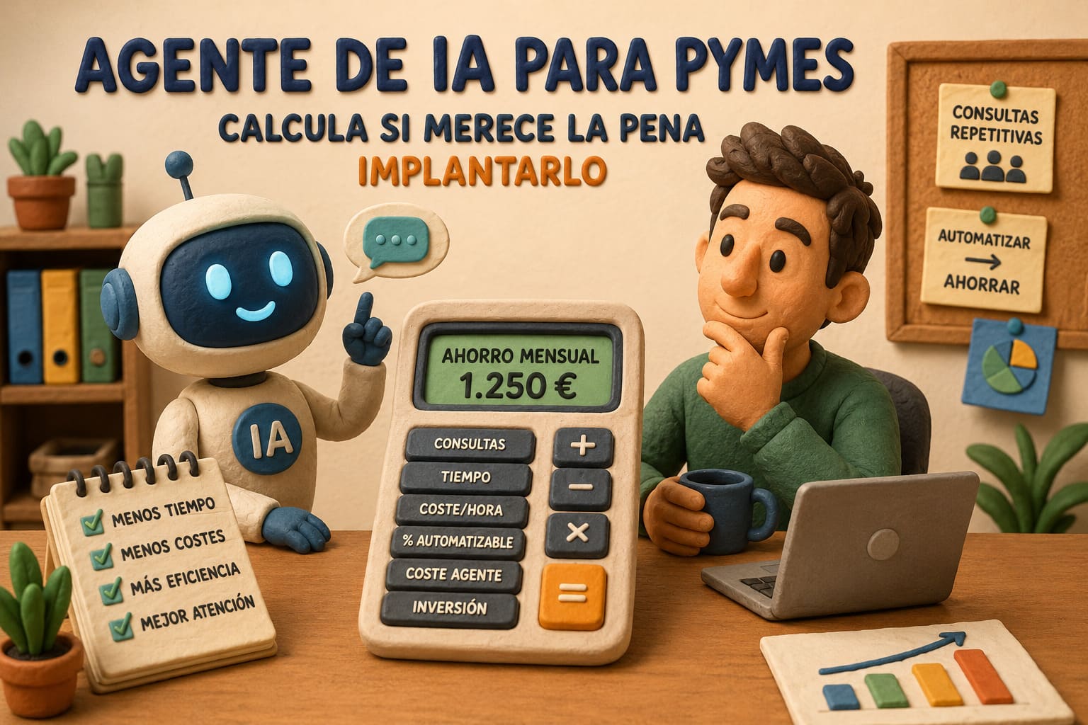 Imagen del artículo: Agente de IA para pymes: calcula si merece la pena implantarlo
