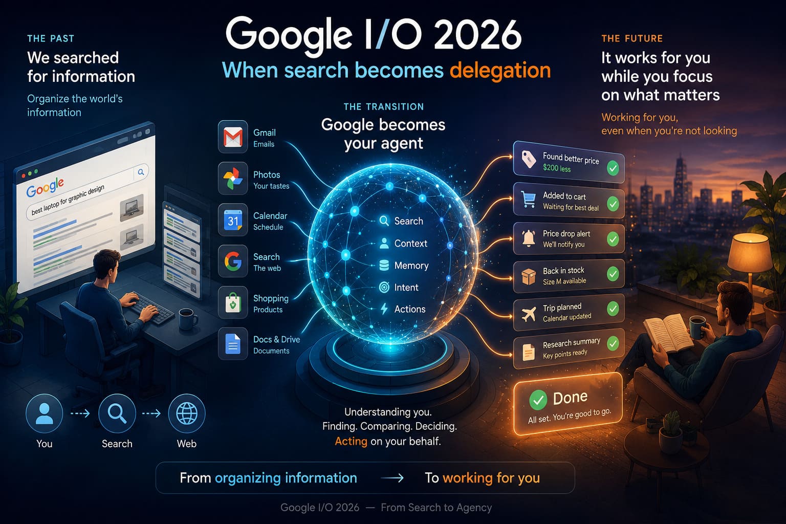 Google I/O 2026 y el nuevo SEO: cuando buscar deja paso a delegar